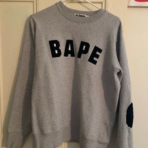 BAPE crew neck pullover with elbow patches